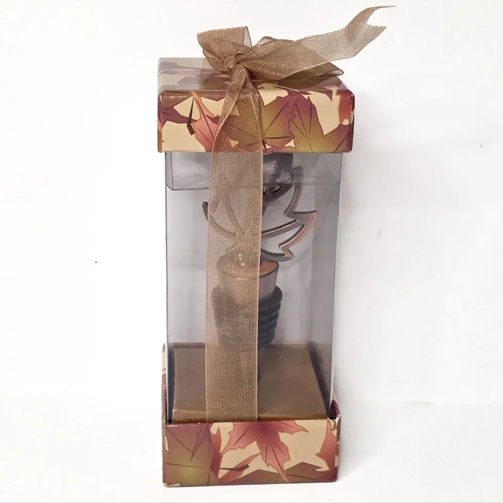 Copper Maple Leaf Wine Bottle Stopper Decorative Bar Accessories Home Decor Gift